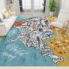 ERAYNA The USA Map Kids Area Rugs, Classroom Educational USA Map Easy Clean Rug, Soft Non-Skid Carpet Throw Rug for Kids Teen Girls Boys Bedroom, Living Room Bathroom Classroom Office 4ftx6ft view 1
