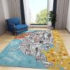 ERAYNA The USA Map Kids Area Rugs, Classroom Educational USA Map Easy Clean Rug, Soft Non-Skid Carpet Throw Rug for Kids Teen Girls Boys Bedroom, Living Room Bathroom Classroom Office 4ftx6ft view 3