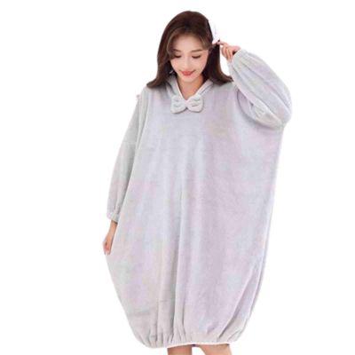 JUSHZ Bath Towels Large Bath Sheets Towels for Adults Bath Towel for Bathroom Soft Bathrobe Long Sleeve Hooded Autumn Winter (105x80cm,Grey)
