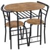 Topeakmart Modern Round Dining Table Set, Kitchen Table and 2 Chairs Small Dining Table for 2 with Storage, Breakfast Bistro Table Set for Small Space Kitchen Home, Brown view 1