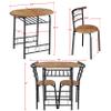 Topeakmart Modern Round Dining Table Set, Kitchen Table and 2 Chairs Small Dining Table for 2 with Storage, Breakfast Bistro Table Set for Small Space Kitchen Home, Brown view 3
