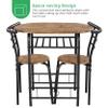 Topeakmart Modern Round Dining Table Set, Kitchen Table and 2 Chairs Small Dining Table for 2 with Storage, Breakfast Bistro Table Set for Small Space Kitchen Home, Brown view 4