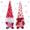 2Pcs Valentines Day Gnomes Decorations, Handmade Valentines Gnome Plush Decor, Mr & Mrs Swedish Tomte Stuffed Gnomes Plush Doll Valentine Gifts Valentine's Day Decorations view 3