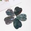 KatLin 1PC Natural Crystal Leaves Carving Moss Agate Family Decoration Sculpture Energy Health Green Gem Gift DIY Pendant Gemstone Ornaments view 4