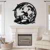 Dolphin Wall Decor Metal, Dolphin Wall Art, Metal Seaweed Wall Decor, Coastal Wall Decor, Ocean Metal Wall Art, Nautical Wall Decor, Metal Wall Art for Living Room Bathroom (19"x17" | 47x43 cm, Black) view 2