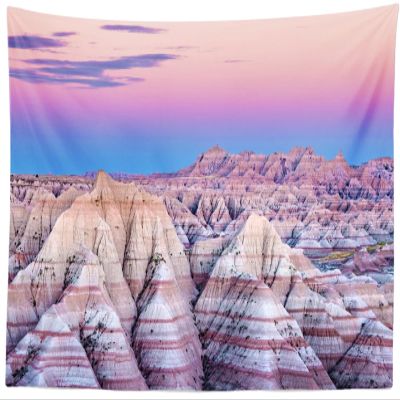 CORFOTO 117x78 Inch National Park Tapestry Sunset at Badlands National Park in South Dakota Wall Hangings for Kids Adults Bedroom Living Room Aesthetic College Dorm Wall Decoration