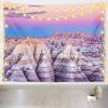CORFOTO 117x78 Inch National Park Tapestry Sunset at Badlands National Park in South Dakota Wall Hangings for Kids Adults Bedroom Living Room Aesthetic College Dorm Wall Decoration view 2