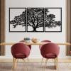 3 Panels Metal Art Tree, Metal Tree Wall Art, Tree of Life Metal Wall Art, Large Metal Tree Wall Decor, Nature Metal Wall Art, Housewarming Gift, Metal Wall Decor for Living Room Farmhouse (24"x17" | 60x42 cm x3pcs, Gold) view 2
