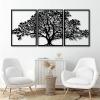 3 Panels Metal Art Tree, Metal Tree Wall Art, Tree of Life Metal Wall Art, Large Metal Tree Wall Decor, Nature Metal Wall Art, Housewarming Gift, Metal Wall Decor for Living Room Farmhouse (24"x17" | 60x42 cm x3pcs, Gold) view 4