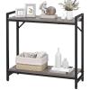 Livofloral Narrow Console Table, Small Entryway Table, Sofa Table with 2 Support Bar, Industrial Couch Table, Thin Side Table, Display Table for Living Room, Hallway, Bedroom, Foyer, Grey view 1