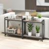 Livofloral Narrow Console Table, Small Entryway Table, Sofa Table with 2 Support Bar, Industrial Couch Table, Thin Side Table, Display Table for Living Room, Hallway, Bedroom, Foyer, Grey view 2