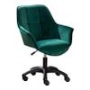 Velvet Ergonomic Computer Gaming Chair, Swivel Task Chair with Black Nylon Feet, Height Adjustable Desk Chair for Home Office (Green) view 1