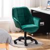 Velvet Ergonomic Computer Gaming Chair, Swivel Task Chair with Black Nylon Feet, Height Adjustable Desk Chair for Home Office (Green) view 2