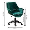 Velvet Ergonomic Computer Gaming Chair, Swivel Task Chair with Black Nylon Feet, Height Adjustable Desk Chair for Home Office (Green) view 3