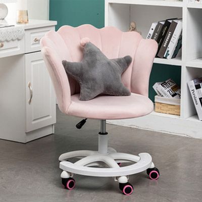 Ergonomic Executive Chair, 360 Swivel Work Chair with Lumbar Pillow, Low Back Lift Desk Chair for Bedroom, Living Room (Lightpink)
