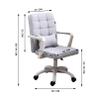 Mid Back Linen Ergonomic Computer Chair, 360 Swivel Task Chair with Armrest and Silent Casters, Load Bearing 150kg (Grey) view 3