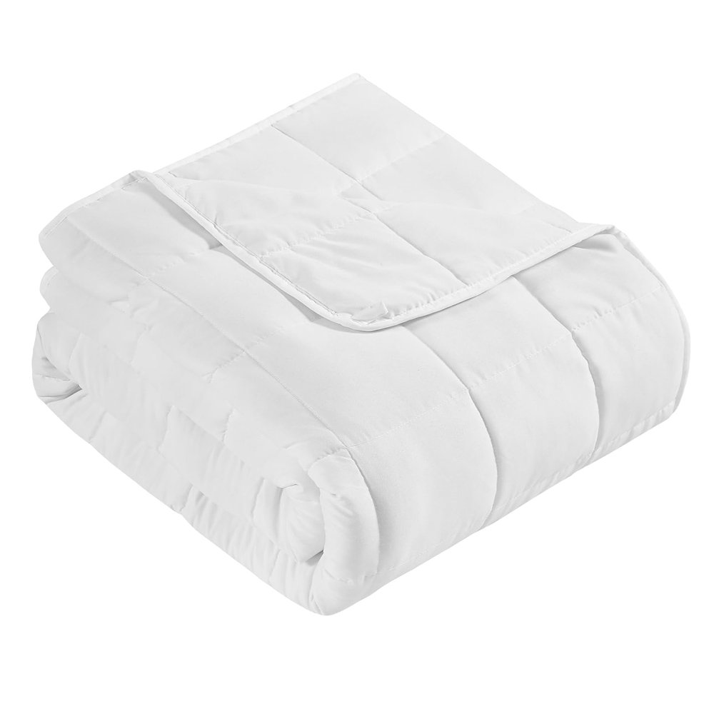 CuteKing Weighted Blanket for Adults: Weighted Blanket with Premium Glass Beads - Breathable Heavy Blanket for Comfort Sleep - Thick Blanket for Adult All Season (15lbs, 60"x80", White)