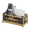 OrBheS Multifunctional Kitchen Storage Tissue Box European Creative Living Room Drawer Box Desktop Remote Control Napkin Storage Box (Color : Gold Black JHS) view 1