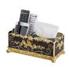 OrBheS Multifunctional Kitchen Storage Tissue Box European Creative Living Room Drawer Box Desktop Remote Control Napkin Storage Box (Color : Gold Black JHS) view 4