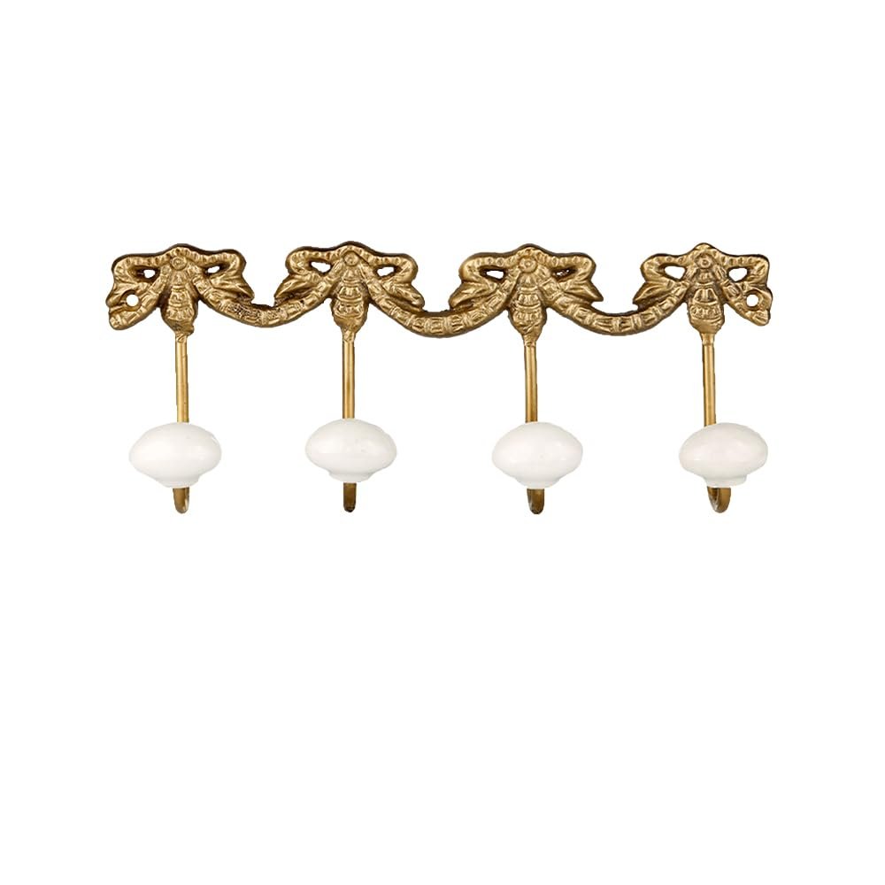 BOOMLATU Decorative Coat Rack Wall Mounted Key Hook,Brass Gold Wall Hooks Coat Hook for Scarf, Bag, Towel, Hat etc (Style E)