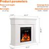 44" Electric Fireplace with Mantel, Freestanding Fireplace Heater, 7501500W LED Log Firebox with Remote Control, Pearl White view 2
