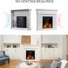 44" Electric Fireplace with Mantel, Freestanding Fireplace Heater, 7501500W LED Log Firebox with Remote Control, Pearl White view 3