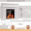 44" Electric Fireplace with Mantel, Freestanding Fireplace Heater, 7501500W LED Log Firebox with Remote Control, Pearl White view 4