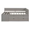 Bekeknlny Modern Full Size Daybed with Drawers and Shelves,Wood Slat Support,Multifunctional Sofa Bed for Bedroom (Gray/3Shelves, Full) view 4