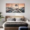 YONICA Boho Mountain Canvas Wall Art for Home Decor - Abstract Sun Mountain Forest Nature Scenery Picture Print On Canvas, Bohemian Paintings for Wall HD Giclee Ready to Hang (24x36inch, Set of 3) view 2