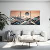 YONICA Boho Mountain Canvas Wall Art for Home Decor - Abstract Sun Mountain Forest Nature Scenery Picture Print On Canvas, Bohemian Paintings for Wall HD Giclee Ready to Hang (24x36inch, Set of 3) view 4