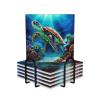 6Pcs Drink Coasters with Holder, Ceramic Drink Coaster for Kinds of Cups, Sea Turtles Diamond Painting Coasters for Drinks Tabletop Protection, Absorbent Cup Coaster for Coffee Table Home Decor view 1