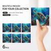 6Pcs Drink Coasters with Holder, Ceramic Drink Coaster for Kinds of Cups, Sea Turtles Diamond Painting Coasters for Drinks Tabletop Protection, Absorbent Cup Coaster for Coffee Table Home Decor view 3