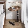 WHYATT C Shaped Bedside Tables, End Table for Sofa and Bedside, Couch Night Stand That Slide Under, Tall Nightstand for Bedroom Living Room (Size : Grooved Desktop) view 2