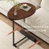 WHYATT C Shaped Bedside Tables, End Table for Sofa and Bedside, Couch Night Stand That Slide Under, Tall Nightstand for Bedroom Living Room (Size : Grooved Desktop) view 4