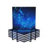 6Pcs Drink Coasters with Holder, Ceramic Drink Coaster for Kinds of Cups, Blue Musical Notes Coasters for Drinks Tabletop Protection, Absorbent Cup Coaster for Coffee Table Home Decor view 1