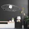 Metal Galaxy Wall Decor, Galaxy Metal Wall Art, Planet Metal Wall Decor, Space Metal Wall Decor, Solar System Wall Decor, Wall Art for Living Room, Planets in The Universe, Astronauts Gift (39"x 15"| 100x39cm, Sliver) view 1