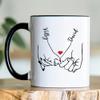 Adaira Personalized Pinky Promise Holding Hands Mug, Custom Name Couple Coffee Mug, Valentine's Day Mug Gift For Boyfriend, Birthday Gift for Her, Gift For Him, Funny Gifts For Wife Husband view 4