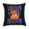 Funny Cat Meme with Meowing LooksMax Meowing Cat Throw Pillow view 1