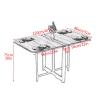 Ultra Thin Fold Up Dining Table, Mobile Folding Dining Table, Extendable Drop Leaf Table with Metal Frame, Multifunction Expandable Table with Anti-falling Bracket, for Work, Study and Dining ( Color view 2