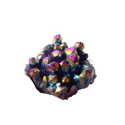 KatLin Natural Crystal Clear Quartz Cluster Healing Electroplated Colorful Crysral Cluster Mineral Specimen Home Decoration Gift Ornaments