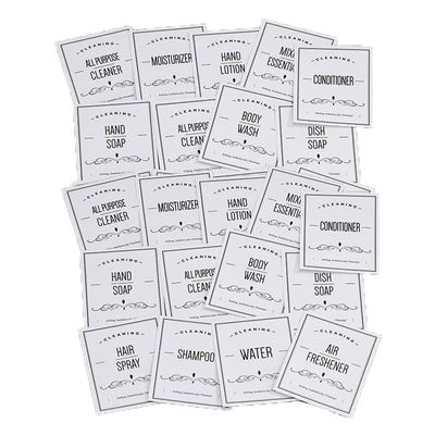 24 PCS Bathroom Labels Stickers Waterproof Hand and Dish Soap Stickers Labels Minimalist Jar Labels Bathroom Bottle Stickers Label Conditioner Labels
