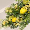 Artificial Lemon Teardrop Wreath Handmade Lemon Swag Faux Lemon Floral Swag Spring Summer Fruit Wreath for Wall Window Kitchen Home Decor(#1) view 2
