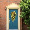 Artificial Lemon Teardrop Wreath Handmade Lemon Swag Faux Lemon Floral Swag Spring Summer Fruit Wreath for Wall Window Kitchen Home Decor(#1) view 3