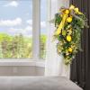 Artificial Lemon Teardrop Wreath Handmade Lemon Swag Faux Lemon Floral Swag Spring Summer Fruit Wreath for Wall Window Kitchen Home Decor(#1) view 4