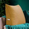 VERCART Triangular Bed Wedge Pillow Back Support Backrest Reading Pillows for Lumbar and Sitting Up, Decorative Throw Office Chair Sofa Couch with Removable Cover,Yellow view 3