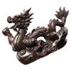MAGICLULU Wooden Chinese Dragon Figurine 12cm Wood Carved Dragon on Ocean Wave Statue Fengshui Tabletop Ornament Zodiac Dragon Sculpture 2024 Year of The Dragon Present Black view 1