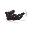 MAGICLULU Wooden Chinese Dragon Figurine 12cm Wood Carved Dragon on Ocean Wave Statue Fengshui Tabletop Ornament Zodiac Dragon Sculpture 2024 Year of The Dragon Present Black view 2
