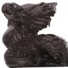 MAGICLULU Wooden Chinese Dragon Figurine 12cm Wood Carved Dragon on Ocean Wave Statue Fengshui Tabletop Ornament Zodiac Dragon Sculpture 2024 Year of The Dragon Present Black view 3