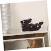 MAGICLULU Wooden Chinese Dragon Figurine 12cm Wood Carved Dragon on Ocean Wave Statue Fengshui Tabletop Ornament Zodiac Dragon Sculpture 2024 Year of The Dragon Present Black view 4