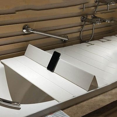 JATIBOSH Bathtub Bath Lid Bathtub Tray Multi-Function Stand Folding PVC Can Place Toiletries Convenient Storage (Color : White, Size : 154x75x0.6cm)